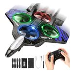 Flintosky Kids Foam Airplane Drone, Remote Control Quadcopter with Auto Hover, 3D Flips, Colorful LED Lights, 2 Batteries - Safe Beginner RC Airplane Toy for Boys and Girls