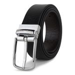 HAYES LONDON Genuine Leather Belt for Men, Original Top Grain Casual and Formal Belt, Lifetime Leather Warranty (Wild Silver, 32)