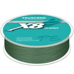 TRUSCEND Braided Fishing Line, Upgraded Spin 8 Strands Fishing Wire, Smooth and Ultra Thin, Super Strength and Abrasion Resistant, No Stretch and Low Memory, A2-30lb/0.20mm/328yds