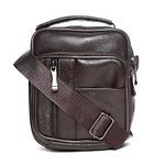 xcluma Leather Cross Shoulder Unisex Messenger Bag, sling bag (Brown)