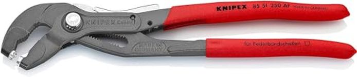 Knipex Spring Hose Clamp Pliers with retainer grey atramentized, with non-slip plastic coating 250 mm 85 51 250 AF