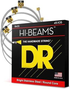 DR Strings - Hi-Beams - Bass Guitar Strings 4-String Set - Medium 45-105 - Stainless Steel Round Core - Bass Guitar Accessories (MR-45)