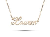 ZNA Jewels Personalised Name Necklace for Women - Customised Sterling Silver Dainty Heart Pendant, Elegant Jewellery Ideal for Birthday, Gifts for Women, Girls & Teens (18K Rose Gold)