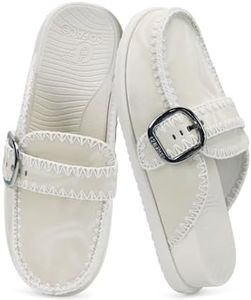 COFACE Clogs for Women Ladies Mules Sandals Shoes Cushioned Comfortable Comfy Arch Support 2025 Summer Slip On Orthopedic Orthotic Plantar Fasciitis Closed Toe Casual Walking CreamWhite Size 8