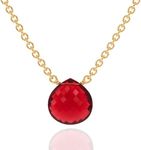 Garnet Necklace for Women, Premium Gold Heart Necklaces for Women - Tarnish Free 18K Gold Vermeil Certified S925 Classic Statement Necklace Gold Jewelry for Women - Mothers Day Gifts for Mom Wife