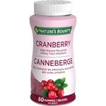 Nature's Bounty Cranberry Gummies Herbal Supplement, Helps Prevent Recurrent UTIs, 60 Gummies, Multi-colored