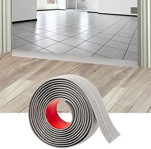 Floor Transition Strip Self Adhesive Vinyl Floor Transition Strip, Floor Flat Divider Strip for Joining Floor Gaps,Carpet Threshold Transition Wood Grain Design (2InWide,3.28Ft, Gray, 1)