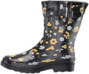 Western Chief Waterproof Mid Rain Boot, Bloom Bees, 9