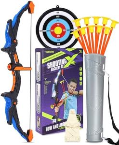 AGOGOLIFE Kids Bow and Arrow Set, LED Light Up Archery Toy Set, 10 Suction Cup Arrows, Target & Quiver, Indoor and Outdoor Kids Toys for Children Boys Girls, Christmas Birthday Gifts for Kids