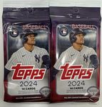 2024 Topps Series 2 Baseball Retail Packs - 2 Retail Packs!!, Small, Navy/Red/White