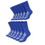 American Hospital Supply Slipper Socks Latex-Free Polyester-Spandex Knit Grip Socks with Elastic Cuff Medical Supplies & Equipment (Pack of 6) Blue | X-Large