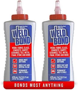 Weldbond Multi-Surface Non-Toxic Adhesive Glue, Bonds Most Anything! Wood Glue for Furniture or on Glass Fabric Mosaic Ceramic Carpet Tile Stone & More. Dries Crystal Clear. 14.2oz /420ml (2 Pack)