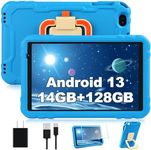 2024 Tablet 10 inch Android 13 Tablets with 14GB RAM 128GB ROM, 8000mAh, Octa-Core CPU, 1280 x 800 IPS Touchscreen, 5G+2.4G WiFi, Bluetooth 5.0, GPS, Split Screen Support, Drop-Proof,Metal Body -Blue