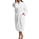 Christy Super Soft Cosy Bath Robe | Luxury Dressing Gown | Quick Dry, Snag Free | Lightweight 320GSM Womens Bathrobe | Soft Cotton Velour Inner Lining | Size Small-Medium (UK 8-14) | White