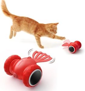 FEELNEEDY Interactive Cat Toy, Goldfish Design with LED Light for All Breeds of Cats, Self-Moving & USB-C Rechargeable, Perfect Indoor Playmate for Kittens (Red)