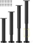 Wlrrcwdttc 4 Pcs Adjustable Bed Center Support Legs 10-17 inch for Bed Frame/Bed Center Slat, Metal Adjustable Furniture Legs for Bed/Cabinet/Sofa/Dresser/Couch/Table,Heavy Duty Bed Replacement Legs