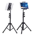 unho Tablet Tripod Stand Holder: Height Adjustable Phone Laptop Floor Mount Stands for iPhone 14 Pro Max iPad Mini iPad Air iPad Pro and all 4.7-12.9” Device