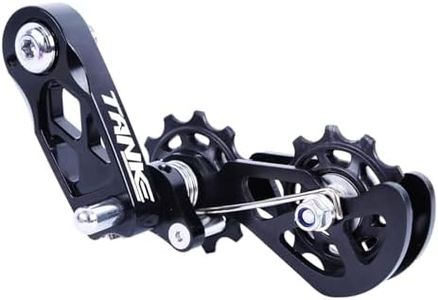 CooMeng Ultra-Smooth Single-Speed Chain Tensioner with Adjustable Tension and Dual Spring Chain Guides - Noiseless Performance and Easy Installation for Dirt Bikes, BMX and Folding Bikes-Black