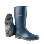 Dunlop Sport Retail - Unisex Knee High Classic Retro Design Wellington Rain Boots, Blue, Waterproof and Chemical Resistant PVC Wellies for Outdoor, Farm and Gardening Work - EU38, UK5