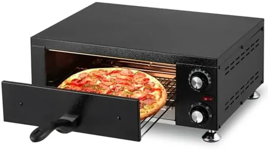 Electric Pizza Oven, 1100W Commercial Pizza Oven Countertop, Stainless Steel Electric Pizza Oven, Indoor Pizza Maker with Crumb Tray, Timer, Single Deck Layer Pizza Cooker for Home Restaurant