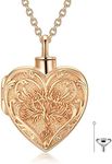 SOULMEET Rose Gold Filled Tree of Life Cremation Jewelry for Ashes, Heart Branches Tree Urn Necklace that Holds Human Dog Ashes, Putting Ashes in Necklace Gift