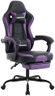 SEGEDOM Gaming Chair, Ergonomic Computer Chair with Footrest and Massage Lumbar Support, Office Video Game Chairs with Adjustable Height and Backrest, Black Purple