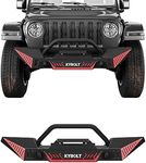 KYBOLT Front Bumper Compatible with 2018-2024 Jeep Wrangler JL & Unlimited JLU (2/4 Doors), Off Road Bumper w/Winch Plate & Paintable Armor