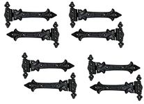 Adonai Hardware Adonijah Antique Cast Iron Strap T Hinge (7.9" x 8 Pack, Oil Rubbed Black Living Finish) for Barn Doors, Gates, Kitchen Cabinets, Sheds, Wooden Box, Furniture, Cedar Chest and Trunks