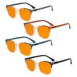 Eyekepper 4-Pack Computer Reading Glasses for Women Blue Light Blocking Readers Orange Tinted +2.50