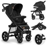 LIONELO Annet Buggy up to 22 kg with Reclining Function, Pram Small Foldable with Accessories, EVA Foam Wheels, Mosquito Net, Footblanket Drink Holder, Basket