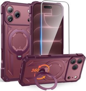 FNTCASE for iPhone 18 Pro Max/ 17 Pro Max Case with 360 Spin Magnetic Stand