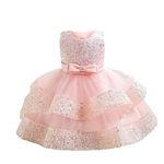 Miipat Baby Girl Pageant Dress Sequins Princess Dress Toddler Flower Wedding Birthday Party Gown Dresses(Pink,18-24M)