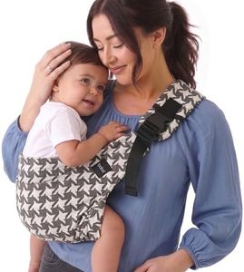 Boba Buddy Toddler Carrier Sling - Houndstooth Jacquard Baby Sling Carrier Toddler, Ergonomic with Padded Straps, Safety Buckle and Roomy Seat, Includes Matching Carry Bag (9–48 Months/18-44 lbs)