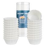 Parmedu 500pcs Paper Cupcake Liners: Mini Size 1.25 Inches Muffin Liners - White Baking Cups Cupcake Wrappers