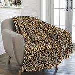 PAVILIA Cheetah Fleece Throw Blanket | Cheetah Leopard Animal Print Flannel Blanket | Soft Velvet Lightweight Microfiber Blanket for Couch Sofa | 50x60 Inches