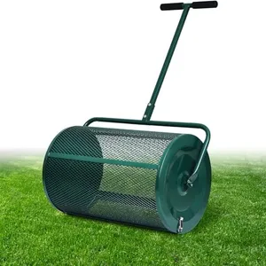 Gbekery 24-Inch Compost and Peat Moss Spreader- Heavy-Duty Multi-Purpose Lawn Spreader for Topsoil, Manure, Fertilizers, Mulch - Durable Metal Mesh