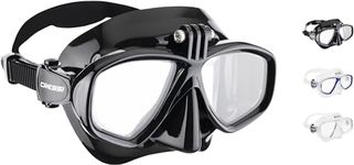 CRESSI Action Cam Mask Black/Black - Unisex Reduced Volume Dive Mask with Action Cam Mount, Black/Black, One Size