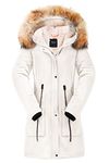 Orolay Women's Thicken Fleece Lined Parka Winter Coat Hooded Jacket with Removable Fur Collar Rainy Day L