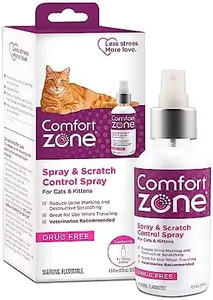 Comfort Zone Cat Calming Spray: Value Size (4oz); Pheromones to Support Travel Stress and Reduce Cat Scratching & Urine Marking