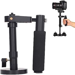 Handheld Stabilizer, Professional Telescopic Mini Camera Stabilizer w Arm Brace, Smooth Operations w 3-Axis Gimbal Handle & Expendable Base, Micro Balancing for Video Cameras