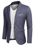 COOFANDY Suits Jacket for Men Casual Slim Fit Sport Coat Business Daily Blazer, Blue, L