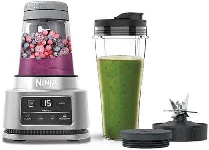 Ninja Foodi Power Nutri Blender 2-in-1, Blend Smoothie Bowls, Thick Spreads & Frozen Drinks, Automatic Programs, 700ml Cup & 400ml Bowl with with Power Paddle, 1100W, Silver CB100UK