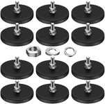 DIYMAG 12Pcs Rubber Coated Magnets, 30LBS Anti-Scratch Neodymium Magnet Base with M5 Threaded Magnet with Bolts and Nuts，Strong Magnets Hold for Light Bar Mirror Camera Tool（12 Pack,1.69 Inch）