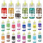 Gel Food Coloring - 22 Vivid Colors Gel Food Coloring Set for Baking, Cake Decorating, Cookie, Fondant, Macaron - Tasteless Concentrated Edible Food Color Dye for Icing, Drinks, Crafts - 6ml Bottles