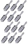 FINALITY Stainless Steel Ice Scoop,Ice Picker,Popcorn Scoop,Stainless Steel Ice Scooper for Ice Maker Ice Bucket Kitchen Freezer,Bar Party, Wedding,Heavy Duty,Dishwasher Safe (Pack of 12)