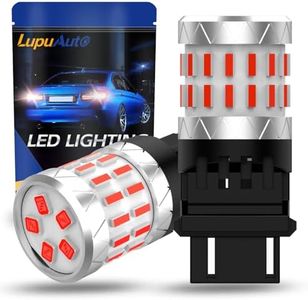 lupuauto 3157 LED Bulb Red, Super Bright T25 3156 4157 Reverse Light Bulbs for Tail Brake Lights Backup Lights Turn Signal Lights, 2 Pack