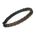 BOBIYA Plait Hair Headband Synthetic Hair Plaited Headband Braid Braided With Teeth Hair Band Accessories for Women Girl (Copper Brown)