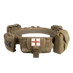 YAKEDA Tactical Battle Belt- Duty Belts Law Enforcement Airsoft Utility Belt Tactical Belt with Accessories Pouches 7-IN 1 (Tan)