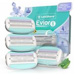 LetsShave Evior 6 Razor Blade Refills for Women (Pack of 4) | Mid-Flex Blades & Dual Moisture Bar infused with Aloe vera & Avacado | Bikini Area & Full Body Hair Removal Razor