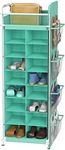 Simple Houseware Shoe Stand Tower Rack w/side hanging bag 20-Pair, Turquoise